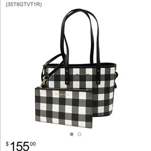🌟NWT🌟Michael Kors Jet set plaid drawstring tote